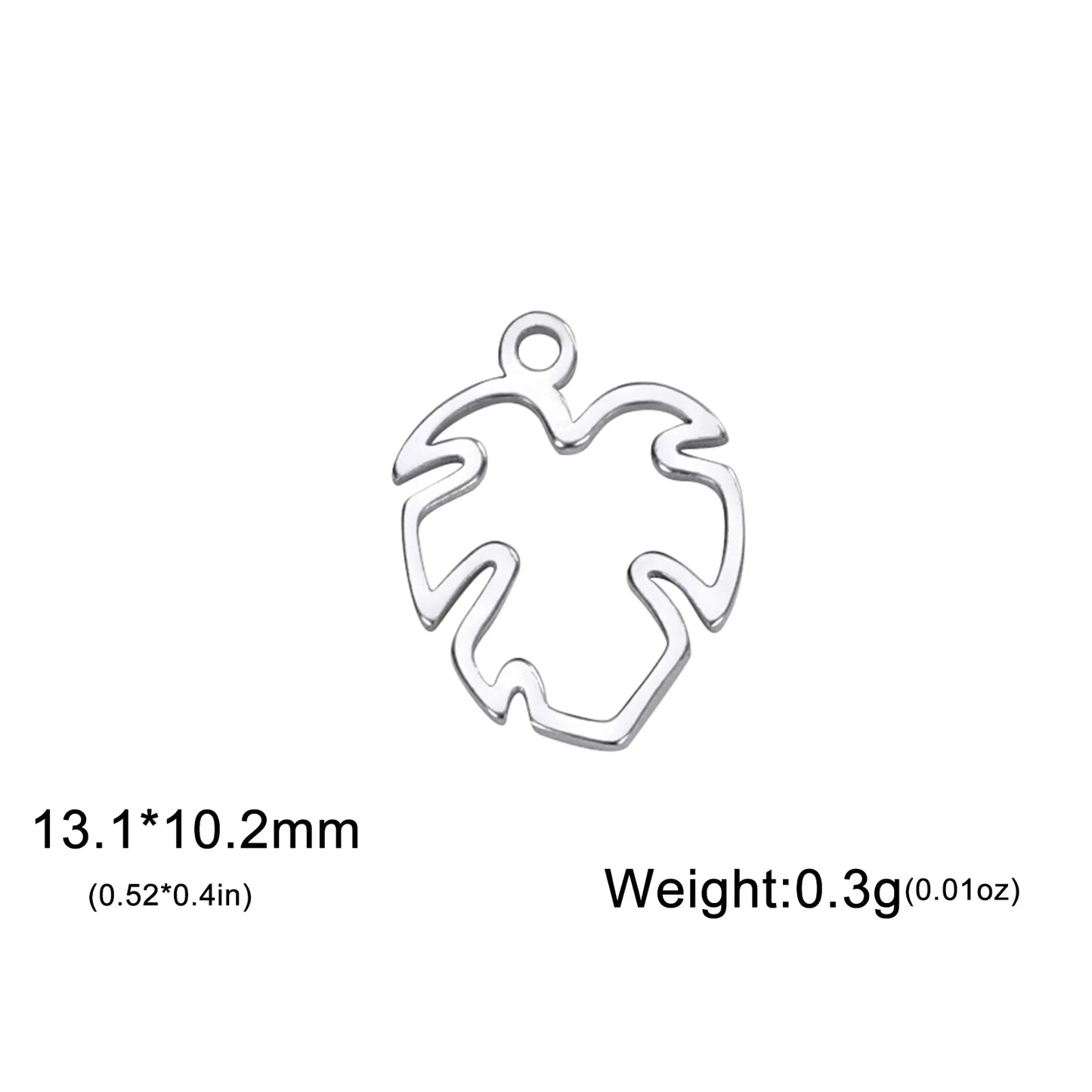 EUEAVAN 5pcs Stainless Steel Charms for Jewelry Making Leaves Lotus Flower Star Pendant Mini Charm Necklace Bracelet DIY Gifts