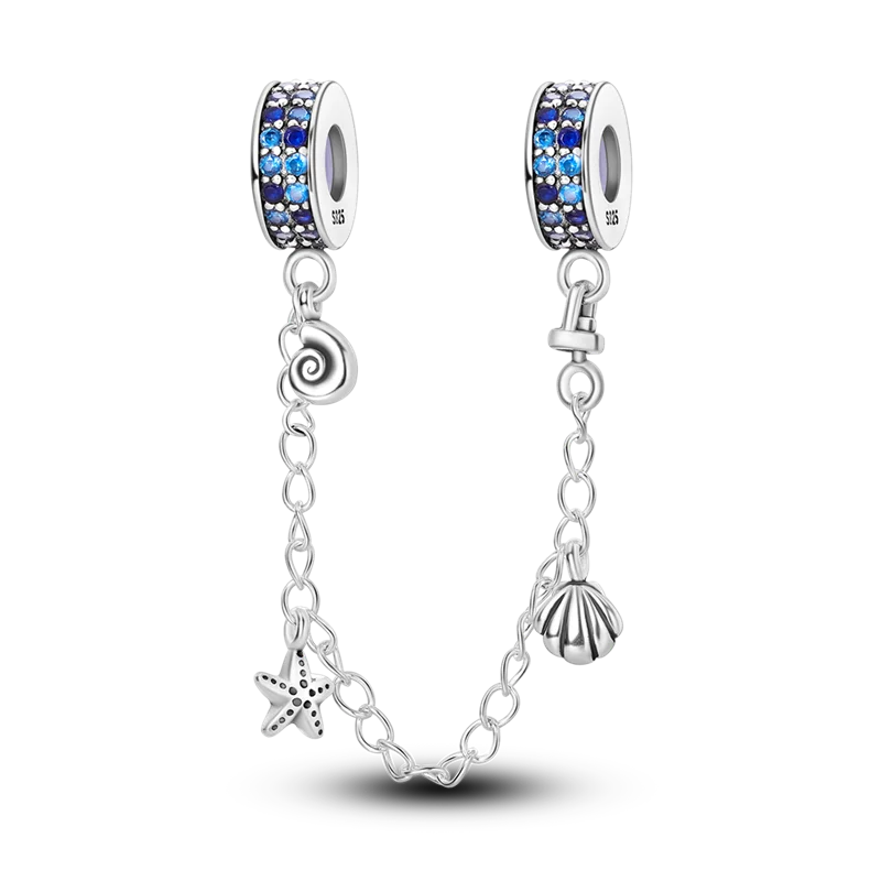 Silver Clasp 925 Sterling Silver CZ Pave Clip Charms Daisy Beads Stopper Safety Chain Fit Original Bangle Bracelet Jewelry Clips