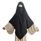 Cape Khimar with Niqab Straps Jazz Crepe Triangle Islamic Muslim Women Wholesale Ramadan Tie Back Prayer Hijab