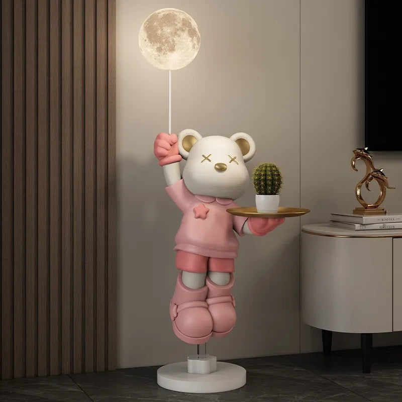 2024 New Violent Bear RGB Floor Light Living Room Bedroom Sofa TV Cabinet Decoration with Bluetooth Sound System Floor Light