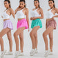 2 in 1 Flowy Sports Shorts Women Running Short Butterfly Tennis Skirt with Pockets Gym Yoga Athletic Biker Spandex Skirts Summer