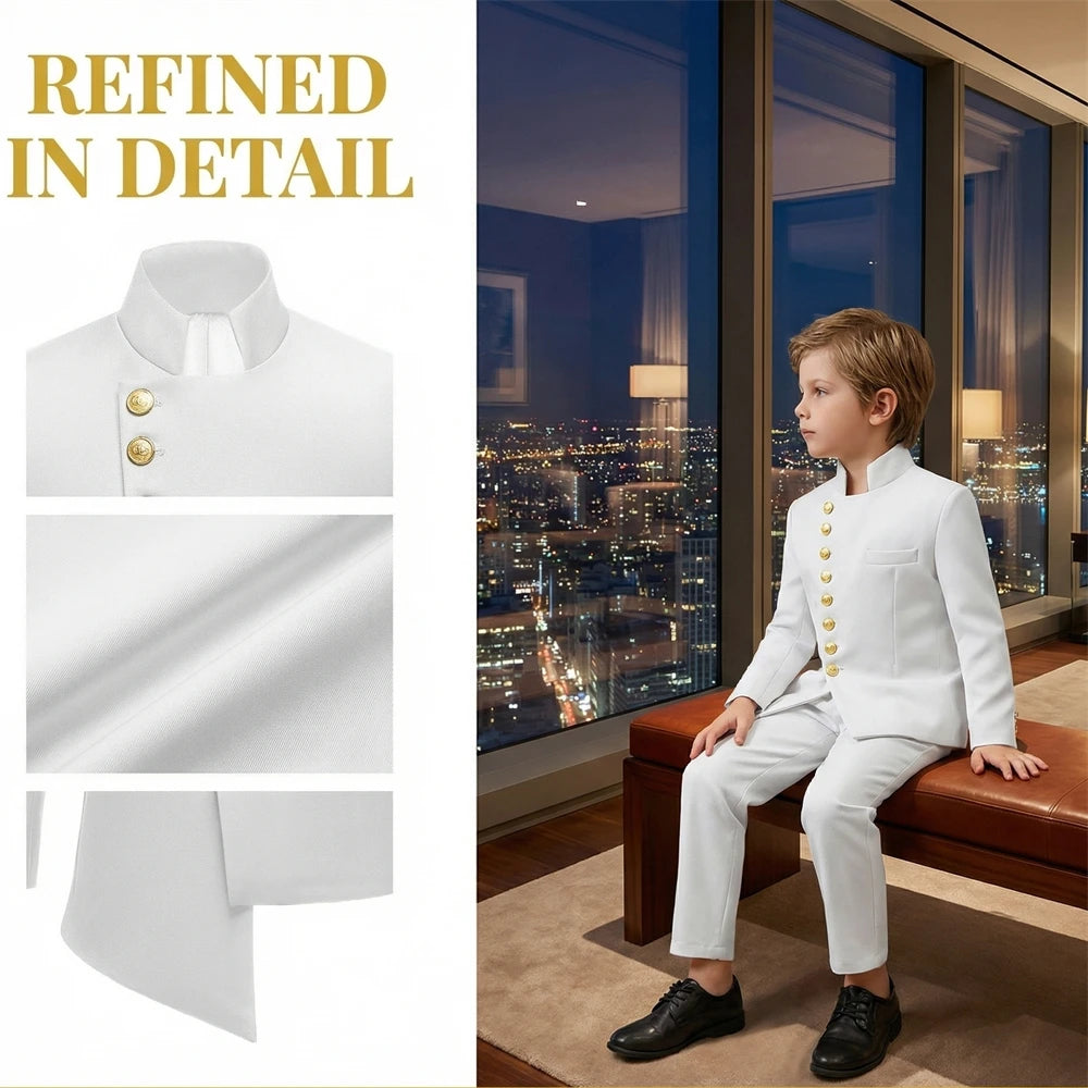 DMDRS Kids Formal Suit Set from Toddler to Teen - Ship Today Graduation Recital Communion Tuxedo - Jacket Pants Outfit