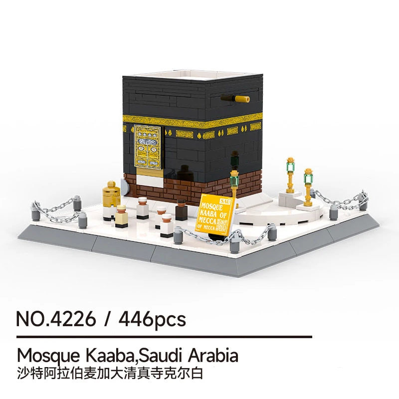 Middle East Islamic Landmarks Building Blocks Set – Mecca Madinah Istanbul Blue Jerusalem Mosques Model Kit,Decor Gift for Adult
