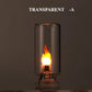 USB Flame Flickering LED Frosted Clear Glass Candle Night Light Simulated Flame for Car Home Room Laptop PC Festival Decoration
