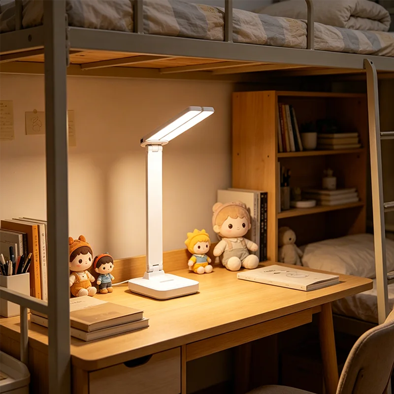USB Desk Lamp 3 Levels Dimmable Touch Night Light USB Rechargeable Eye Protection Foldable Table Lamp For Bedroom Bedside Desk