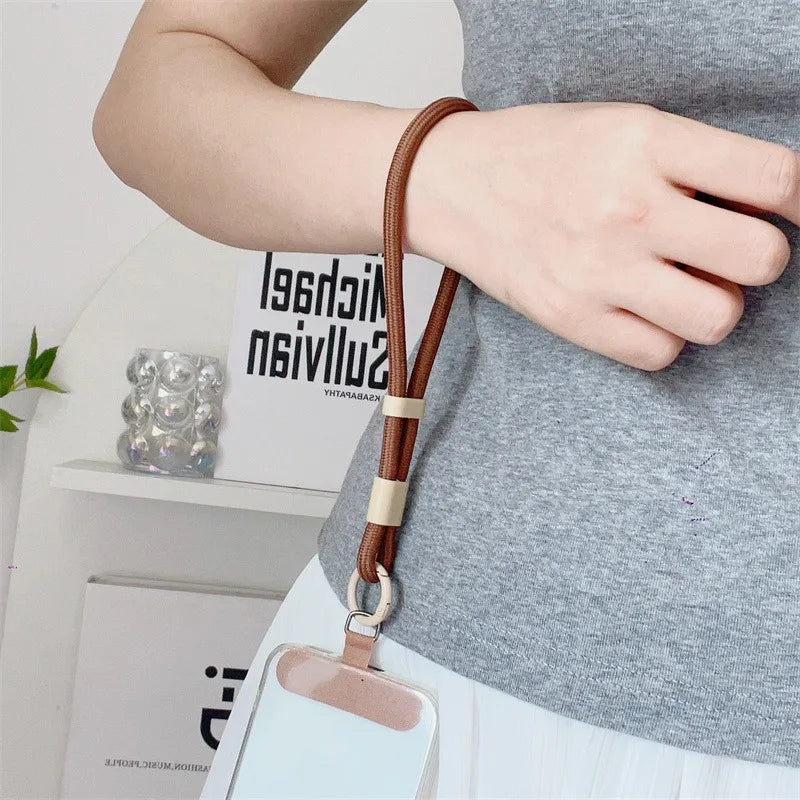 Universal Adjustable Mobile Phone Wrist Strap Lanyard Short with Self-locking Anti-drop Design Durable Polyester INS Phone Strap