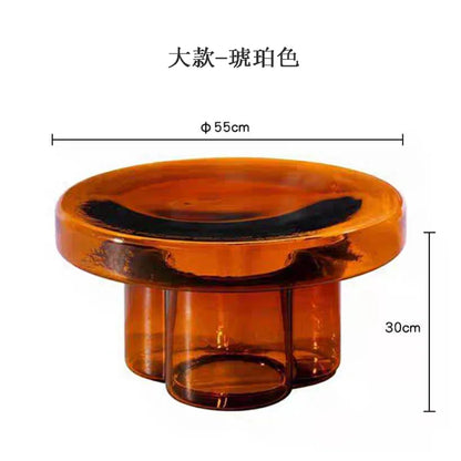 Round Glass Coffee Table for Living Room or Bedroom