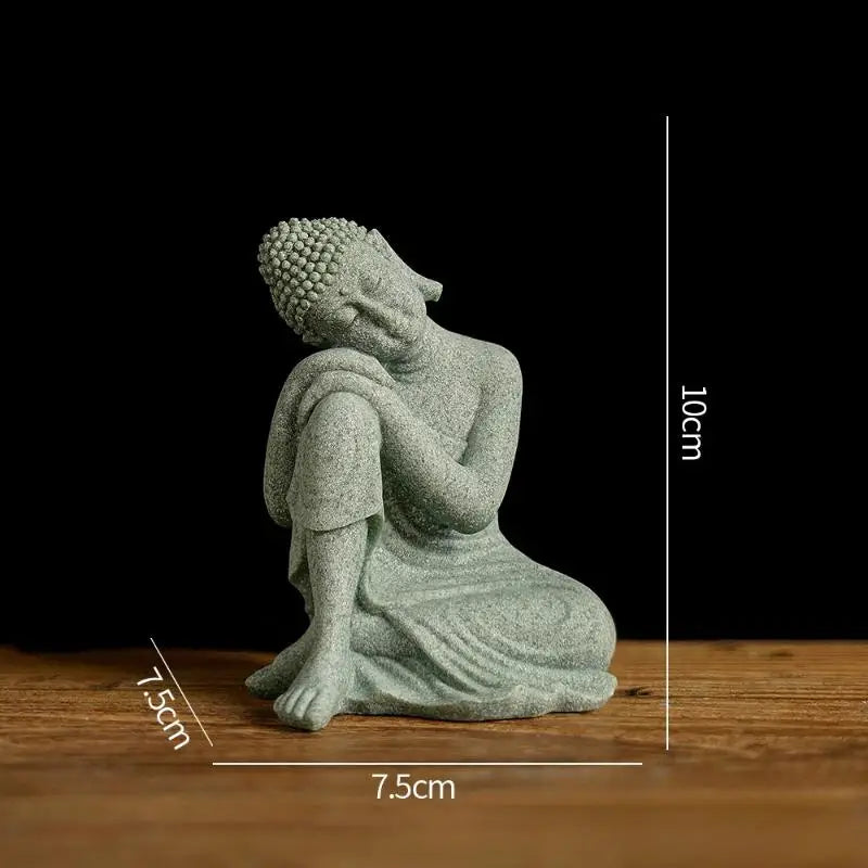 ♥Buddha Statue Set – Sandstone Finish, Various Poses, Zen Home Decor for Meditation & Spiritual Space