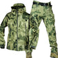 Winter Thicken Men Camo Suit Waterproof Tactical Training Set Multi-pocket Hooded Jacket Fleece Pants Outdoor Hunting 2-piece