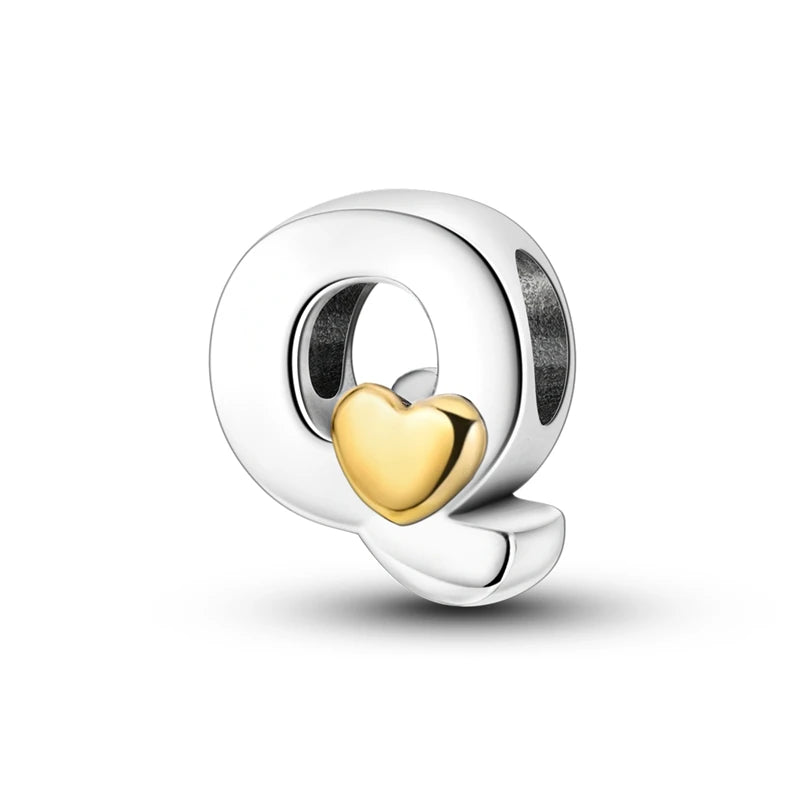 Fit Qikaola 925 Original Bracelets Love 26 English Letters Series Silvering Charms Beads For DIY Birthday Jewelry Making