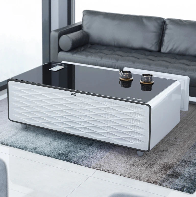 135L Smart Coffee Table Fridge Drawer Cooling Cabinet With Speakers Wireless Charger Touch Control for Home