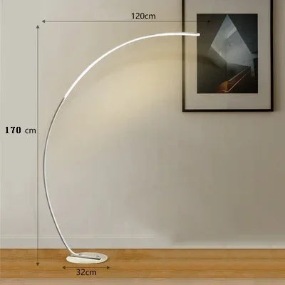 Nordic LED Corner Light Arc RGB Floor Lamps Black White C APP Remote Floor Lights Stand Light for Dining Living Room Decor