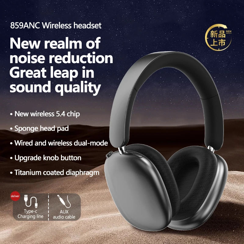 Head mounted wireless Bluetooth earphones with ultra long battery life, rotatable active noise cancelling features