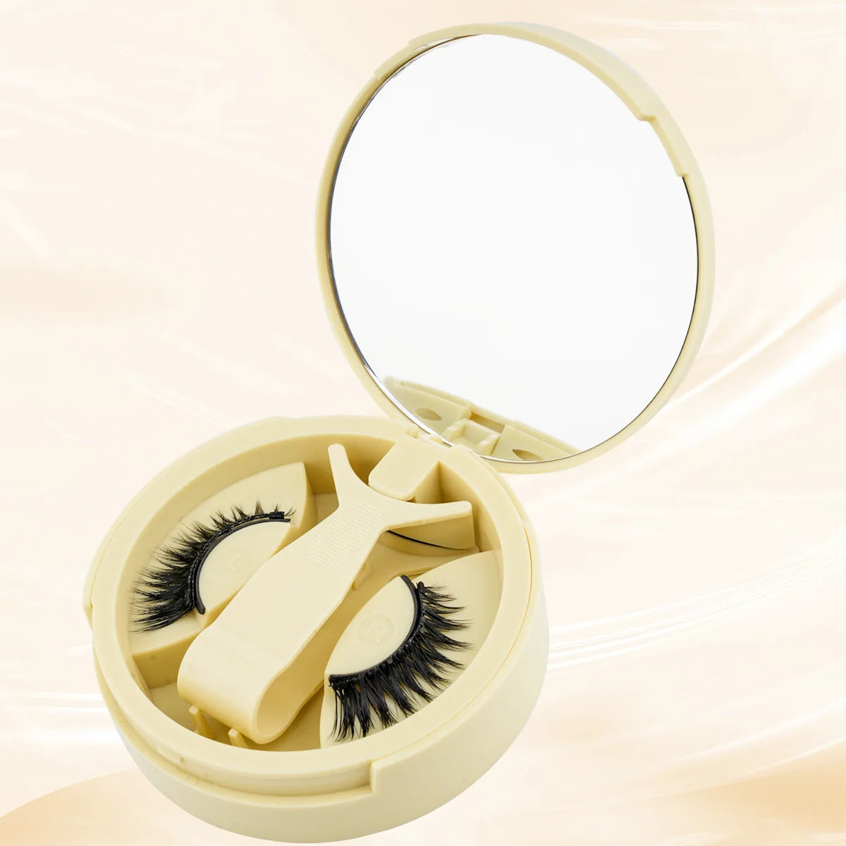 1 Pairs Magnetic Fake Eyelashes Kit Handmade Fluffy Faux Mink Lashes Curler 3D False Eyelashes Extension Makeup with Tweezers