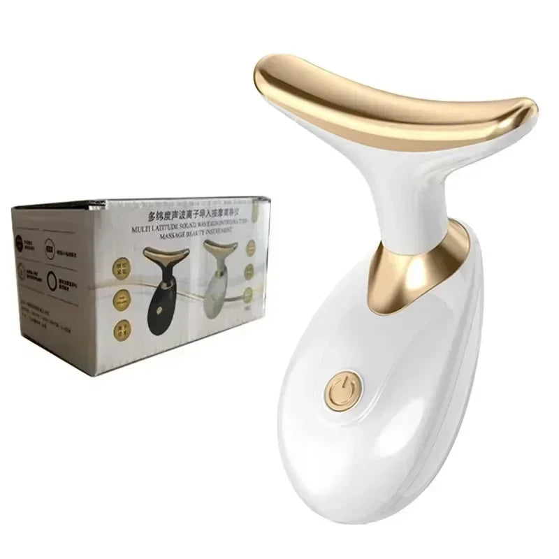 3 in 1 Face Massager Neck Facial Eye Massage Introducer Microcurrent Skin Rejuvenation Anti Aging Beauty Device Wholesale