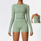 2/3PCS Yoga Set Women Workout Set Seamless Sportswear Gym Clothing Fitness Long Sleeve Crop Top High Waist Leggings Sports Suits