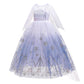 Birthday Kid Girls Cosplay White Elsa Mesh Costumes Snow Queen Elsa Princess Long Dress Halloween Party Carnival Clothes Vestido