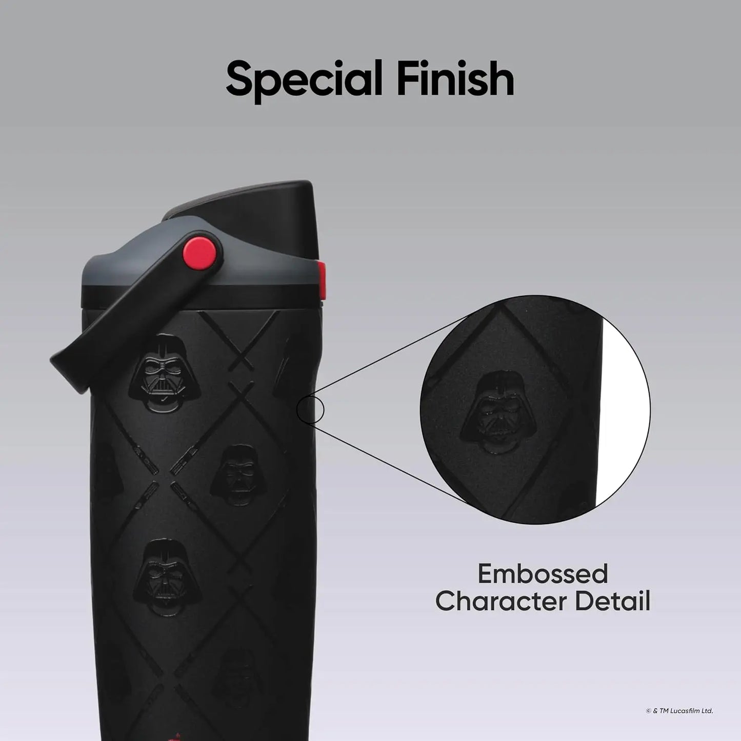 Owala Star Wars FreeSip Sway  Leak Proof Stainless Steel Water Bottle with Two-Way Spout, Built-In Straw and Bucket Handle, 30oz