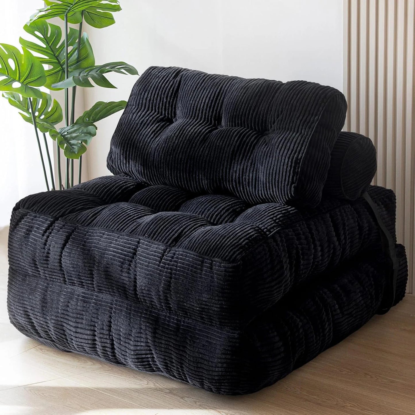 Folding Sofa Bed, Convertible Sleeper Chair with Pillow Foldable Matress, Portable Fold Out Chair Bed Comfy Floor Sofa Lounge