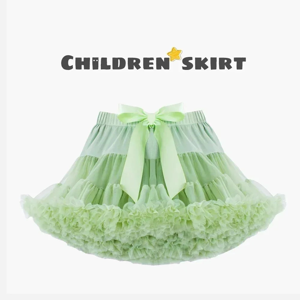 Children's Skirt Baby Girls Tutu Skirt Fluffy Children Ballet Kids Pettiskirt Baby Girl Skirts Princess Tulle Party Dance Skirts