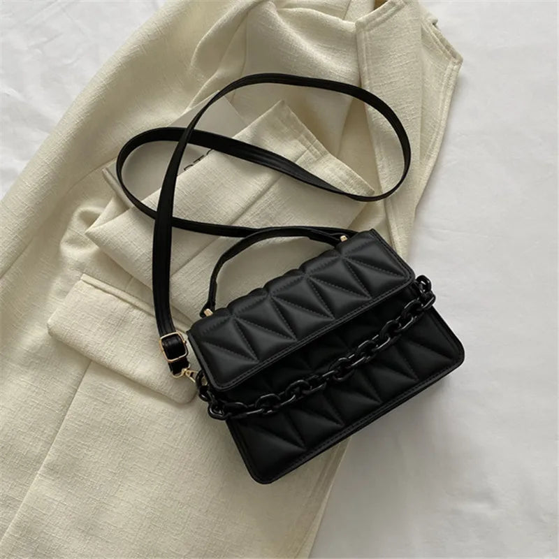Mini Casual Quilted Crossbody Bag with Magnetic Closure and Adjustable Strap,Small Handbag Tote Shoulder Bag for Women Daily Use