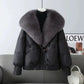 Fashion Winter Jacket Women 2025 New Korean Big Fur Collar Thick Down Cotton Jacket Parkas Female Short Coat Slim Warm Outerwear