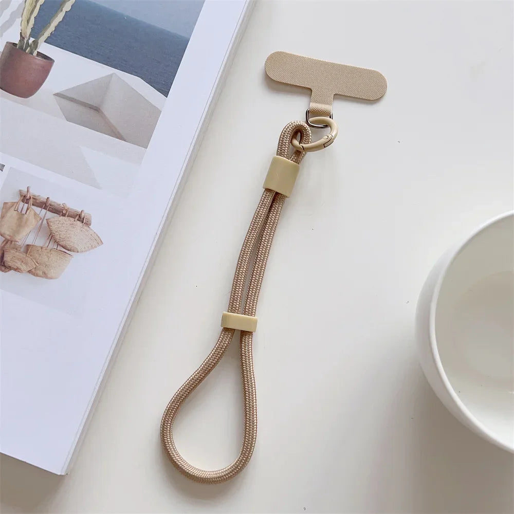 Universal Adjustable Mobile Phone Wrist Strap Lanyard Short with Self-locking Anti-drop Design Durable Polyester INS Phone Strap