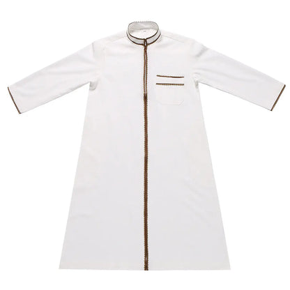 Eid Abaya Muslim Kids Embroidered Dress Arabia Children Kaftan Jubba Thobe Islamic Boys Long Sleeve Robe Middle East Clothing