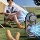 Dual Head Desk Fan 3 Speed USB Rechargeable Table Cooling Fan Low Noise with LED Night Light Independent Control for Home Office Bedroom Desktop