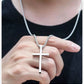 Silver Simple Cross Pendant Necklace Unisex Accessories for Couples, Brother and Sister Style as a Gift Jewelry Accessories