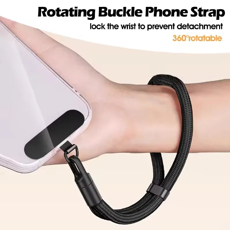 Universal Adjustable Mobile Phone Lanyard Short Wrist Strap with Self-locking Anti-drop Design Durable Polyester Phone Strap