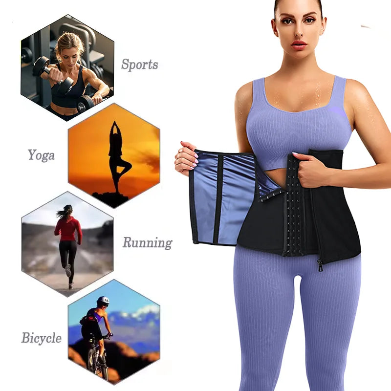 Miss Moly Sauna Waist Trimmer for Women Slimming Tummy Control Sweat Band Body Shaper Fat Burning Corset Losing Weight Belt