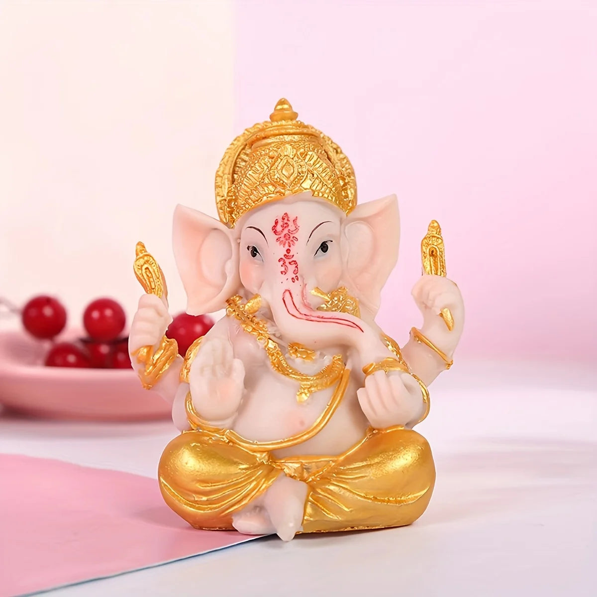 1pc Creative Thai Ganesha Figurine - Resin Elephant God Statue - Tabletop Ornament | Elephant Deity | Detailed Artistry