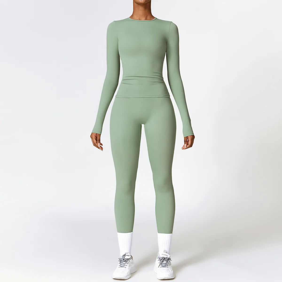 2/3PCS Yoga Set Women Workout Set Seamless Sportswear Gym Clothing Fitness Long Sleeve Crop Top High Waist Leggings Sports Suits