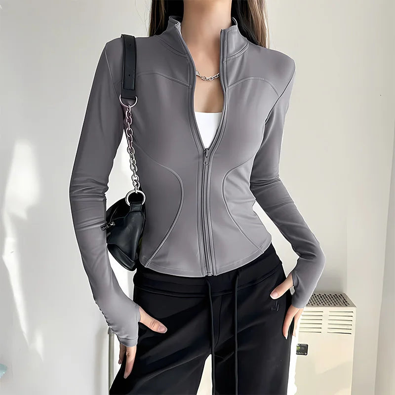 2025 Fall Pilates Quick-Dry Athletic Jacket for Women - Ideal for Gym Workouts & Outdoor Running