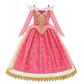 2026 Disney Sleeping Beauty Aurora Princess Dress Girl Cosplay Off Shoulder Kids Gifts Fancy Party Girl Baby Fine Lace Dress Set
