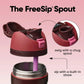 Owala Insulated Cup Black Cherry FreeSip Double Lid Large Capacity Sports Straw Insulated Cup Portable Cup，Silicone bottom cover