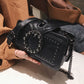 Fashionable Chain Strap Small Square Bag Women's Bag Retro Style Crossbody Bag Versatile Casual Pure Color Lock Buckle Closure