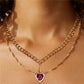 2Pcs Gothic Punk Sword Heart Creative Couple Necklace for Women Men Lovers Sparkling Y2K Heart Pendant Jewelry Accessories Gifts