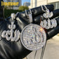 Iced Out Muslims Allah Pendant Necklace Silver Color Pave Zircon CZ Letter Charm Bling Women Men Hip Hop Jewelry
