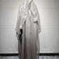 Elegant Arabic Satin Abaya Dress with Hijab Eid Muslim Women Modest Cardigan Islamic Vacation Outfit New in Turkey Kaftan Robe