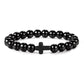 Prayer Men Natural Stone Wood Beads Rosary Hematite Cross Bracelets Onyx Meditation Bracelet Women Yoga Jewelry Homme Pulsera