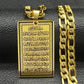 Islam Muslim Arabic Quran Medal Pendant Necklace for Women Men Stainless Steel Gold Color Hip Pop Religion Arab Jewelry Gifts