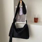 Black Crossbody for Women Girls Handbag Shopper Casual Solid Simple Chain Knotted Straps Messenger Shoulder Totes Bags Handbags