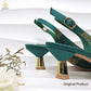 2026 Nigerian Women Heel Ladies Italian Luxury Design Green Shoes And Bag Set Decorated with Rhinestone Handbag Wedding Party
