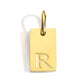Polished Stainless Steel Square Gold Color Pendant Hang 26 Letters DIY Bracelet Pet Collar Necklace Jewelry Making