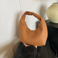 Retro Casual Versatile PU Leather Tote Bag,Fashion Woven Embossed Shoulder Bags ,Knotted Decorative Hobo Bag,Pleated Cloud Bag