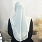 Women's Hijabs Instant Hijab Scarf Shaw Khimar 2 Layer Short Lace Turban Modest Muslim Prayer Hijab Arabic Jilbab Femme Musulman