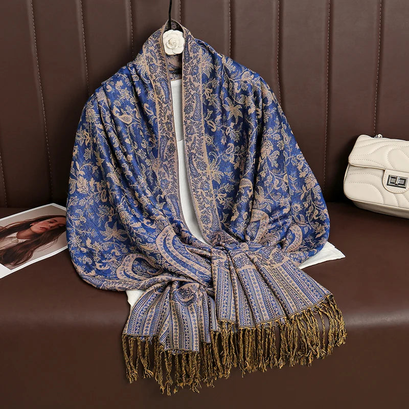 2024 Luxury Brand Cashmere Women Scarf Printed Winter Warm Shawl and Wraps Pashmina Bandana Long Jacquard Paisley Female Foulard