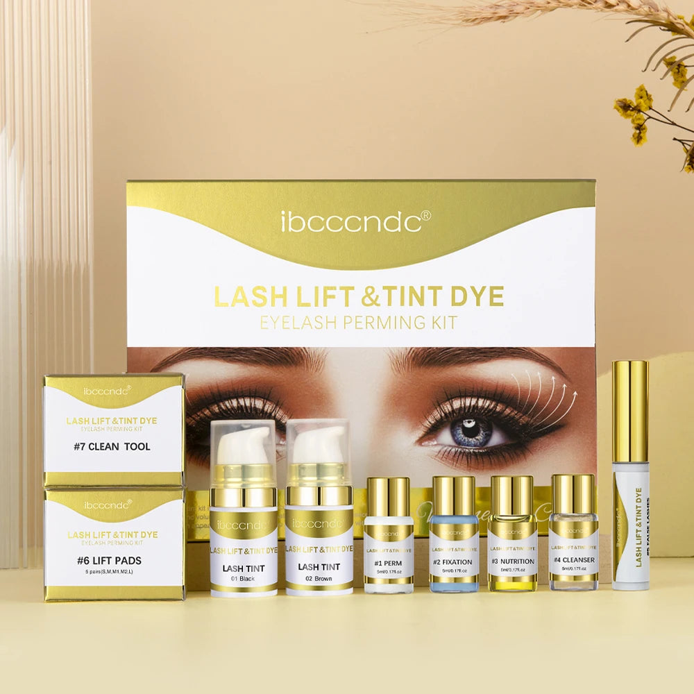 Upgraded Lash Lift & Tint Kit Semi Permanent Eyelash Curling Perm Dye Set Professional Long Lasting Curl Supplies For Beauty Salon DIY Home Lash Makeup Tools